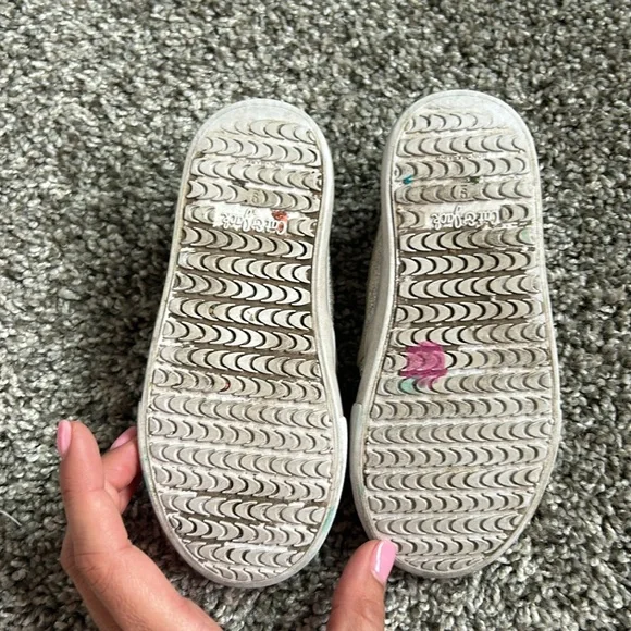 Cat & Jack toddler girl sparkle slip on tennis shoes size 9 - Picture 3 of 7